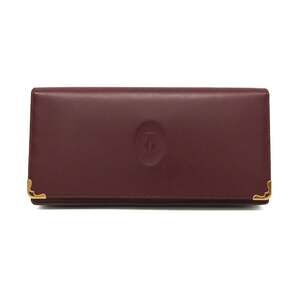 Cartier Must Women's Leather Long Wallet (bi-fold) Bordeaux